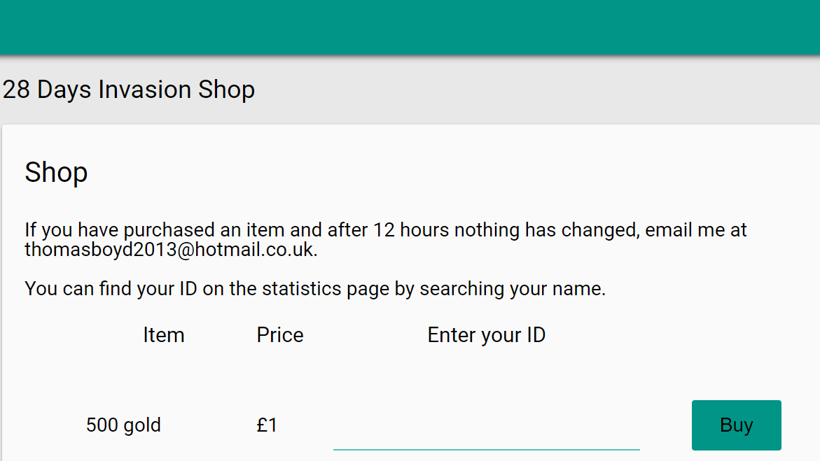 Shop page