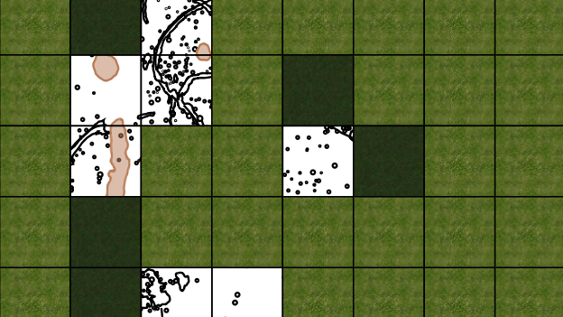 Dig map with most grids uncovered